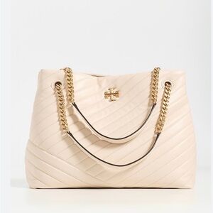 Tory Burch Beige Quilted Shoulder Bag